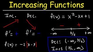 Increasing and Decreasing Functions  Calculus [upl. by Doyle620]