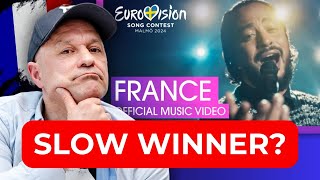 SlimaneMon Amour  France 🇫🇷  SLOW WINS  Eurovision BREATHTAKING PredictionTALKEurovision 2024 [upl. by Karita]