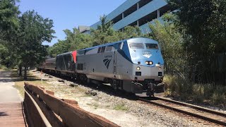 Amtrak and Sunrail railfaninng in Maitland FL with trains6450 Ft a P42 leader 4924 [upl. by Manus]