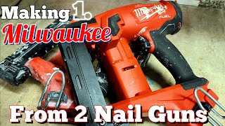 Making 1 working Mikwaukee nailer out of 2 [upl. by Mitran857]