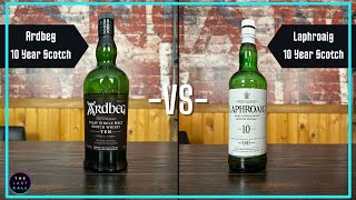 Ardbeg 10 Year Scotch Whisky VS Laphroaig 10 Year Scotch Whisky Comparisons [upl. by Ag489]