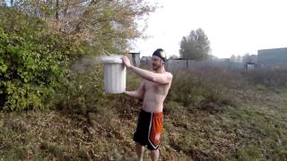 Scientist does ice bucket challenge with liquid nitrogen [upl. by Rosina]