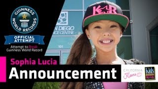 Sophia Lucia  Attempt to Break Guinness World Record Announcement [upl. by Hoppe]