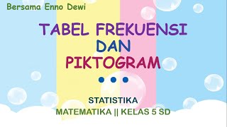 TABEL FREKUENSI DAN PIKTOGRAM  STATISTIKA  MATEMATIKA  KELAS 5 SD [upl. by Poler]