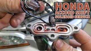 Honda Accord Automatic Transmission Shift Solenoid Service amp Fluid Change [upl. by Ainos]