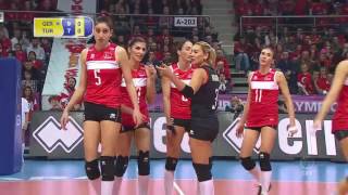 Germany vs Turkey Womens Volleyball European Olympic Qualification 2016 [upl. by Legir]