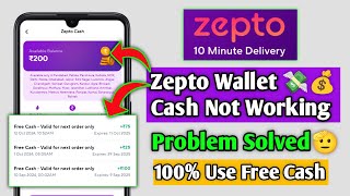 zepto wallet cash not working  zepto wallet option not showing  Problem Solved [upl. by Fachan616]