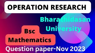 bsc maths operation research question paper bharathidasan university Life123 [upl. by Colman]