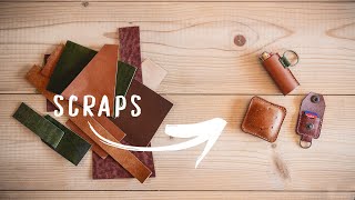 3 QUICK LEATHER PROJECTS using just SCRAPS  ASMR [upl. by Stag]