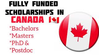 Fully funded Undergraduate Masters PhD and Postdoc scholarships in Canada 20212022 [upl. by Spearing]