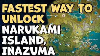 Fastest way to unlock Narukami Island Inazuma Underwater Teleport Waypoint Genshin Impact [upl. by Adla829]