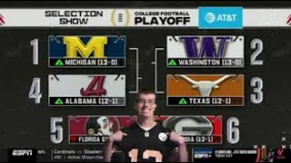 2023 College Football Playoff Selection Show LIVE ESPN  Florida State OUT CFB PLAYOFF FAN REACTION [upl. by Atiekan]