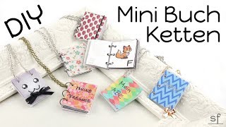 Einschulung Mini Buch Kette DIY  zB mit ABC für die Schultüte  Schulanfang Schmuck Anleitung [upl. by Ydne]