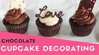 Easy Chocolate Cupcake Decorating  Valentines Day [upl. by Dong]