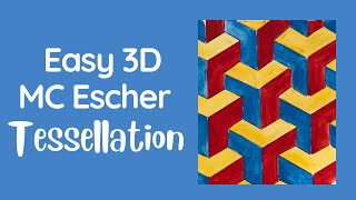 Easy MC Escher Tessellation Drawing in 3D [upl. by Ennaharas]