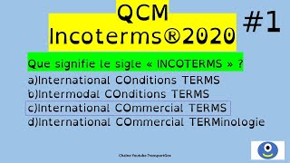 INCOTERMS 2020 QCM otm bacpro transport bacpro commerceinternational [upl. by Dusty]