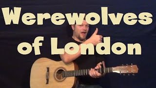 Werewolves of London Warren Zevon Easy Guitar Lesson How to Play Tutorial Licks TAB [upl. by Adiaj]