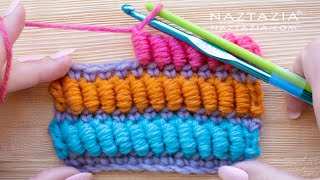 HOW to CROCHET BULLION STITCH  Coil Stitches Using 2 Crochet Hooks Tutorial [upl. by Anawot]