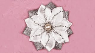 DIY How To Make Ribbon Flower I DIY DECEMBER EP 3 I DIY Kanzashi Flower [upl. by Nnylorac766]