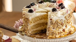 Greek Almond Cream Cake Tourta Nougatina [upl. by Douglas]