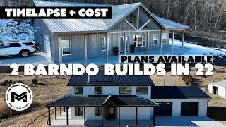 2 BARNDOMINIUM Builds in 22 Minutes  Timelapse  Cost Breakdown  Plans Available [upl. by Tarttan]