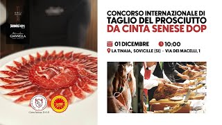 Concorso Internazionale di taglio del Prosciutto da Cinta Senese DOP [upl. by Ainoda]