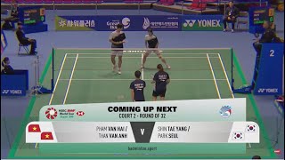 Văn HảiVân Anh VN vs ShinPark KOR  R32 Korea Masters 2024 Badminton [upl. by Alehcim34]