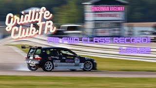 GridLife ClubTR Gingerman Raceway PB 13882 FWD Record Civic K24 [upl. by Azila]