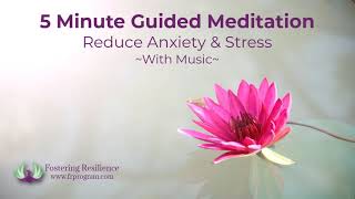 Quick 5 Minute Guided Meditation for Anxiety and Stress  Mindfulness Meditation Exercise [upl. by Kessler770]