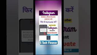 How to Activate Instagram Account  Deactivate Instagram Account ko Activate Kaise Kare [upl. by Cecilius]