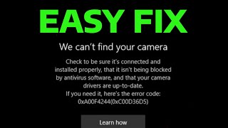 How To Fix 0xa00f4244 No Camera Attached Error No Cameras Are Attached [upl. by Eletnahs]