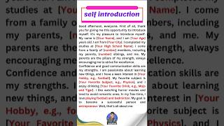 How to introduce yourself in english introduce yourself in interviewself introduction in english [upl. by Noguchi]