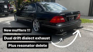 Lexus ls430 drift dialect mufflers amp resonator delete  SOUNDS AMAZING [upl. by Williamsen]