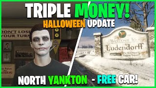 TRIPLE MONEY NORTH YANKTON FREE CAR HALLOWEEN amp DISCOUNTS  GTA ONLINE WEEKLY UPDATE [upl. by Oninotna]