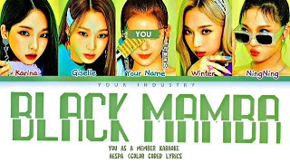 KARAOKE aespa  Black Mamba 5 members ver Color Coded Lyrics [upl. by Astraea483]