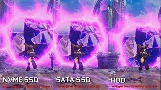 Ratchet and Clank PC  Rift Sequence Loading  NVME Gen 3 vs SATA SSD vs HDD DirectStorage 12 [upl. by Ettenim]