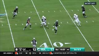 Tua Tagovailoa threads needle to complete 18yard pass and catch with Tyreek Hill [upl. by Enois477]