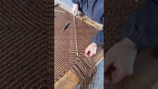 Palm leather trampoline making process Good tools and machinery can increase work efficiency [upl. by Rior]