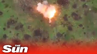 Russian armoured tank obliterated by deadly Ukrainian Javelin missile [upl. by Laleb]