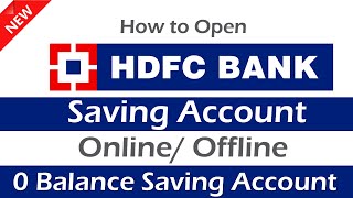 HDFC Bank Account Opening Online  2023  How to open HDFC Saving Account Online [upl. by Alexis]