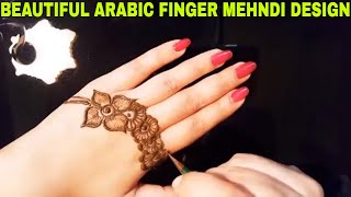 Beautiful Arabic Finger Mehndi Design Tutorial  Easy Simple Arabic Mehndi Design [upl. by Martinez]