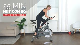 25 Min Intermediate Cycle Bike HIIT Combo Workout [upl. by Niarb51]