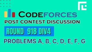 Codeforces Round 918 Div 4  Video Solutions  A to G  by Raghav Goel  TLE Eliminators [upl. by Neelrak325]