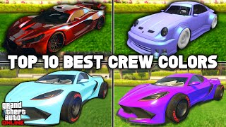 The Top 10 Best Crew Colors In GTA 5 Online Modded Crew Colors Bright Colors amp More [upl. by Marillin690]