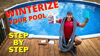 How to WINTERIZE close your above ground pool [upl. by Eerised]