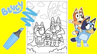 Coloring Bluey and Bingo Coloring Page [upl. by Icam]