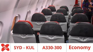 Review 10  AirAsia X A330 ECONOMY Class Review Sydney to Kuala Lumpur [upl. by Airotciv]