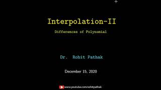 InterpolationII Finite Differences of a Polynomial [upl. by Durman]