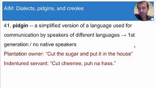 13 Dialects pidgins and creoles [upl. by Longfellow]