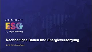 Nachhaltiges Bauen und Energieversorgung  ESG Connect 5 [upl. by Yllet]